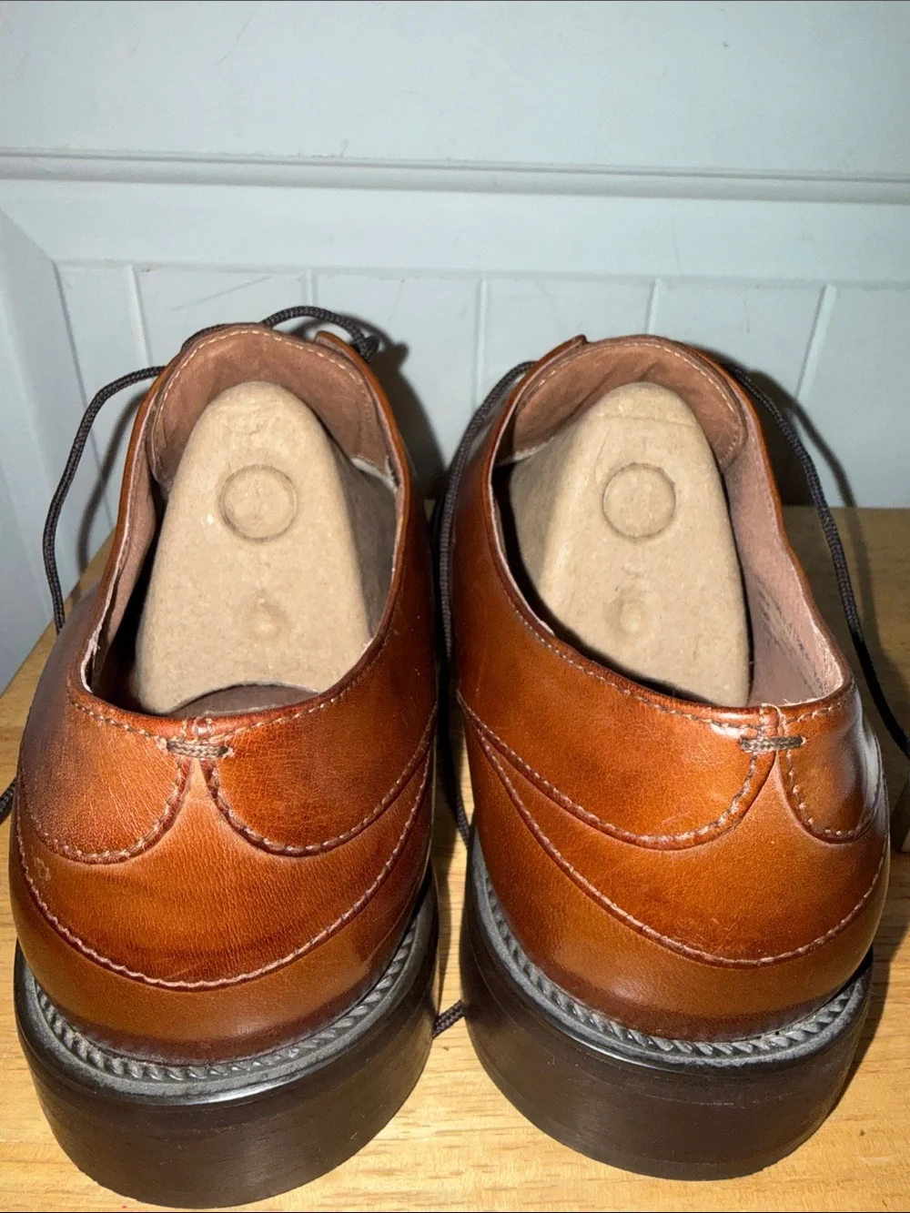 Stacy Adams Cognac Brown Leather Lace-Up Oxfords with Croc GENUINE  SNAKE
